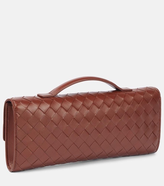 Andiamo Knot Intrecciato leather clutch