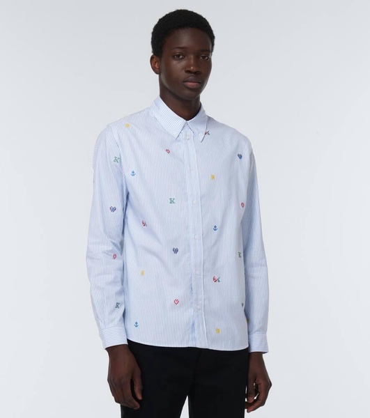 Pixel striped cotton shirt