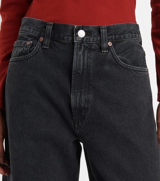 Balloon mid-rise barrel-leg jeans