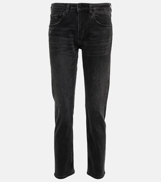 Girlfriend mid-rise cropped jeans