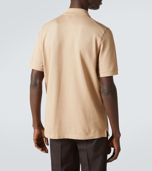 Cotton and silk polo shirt