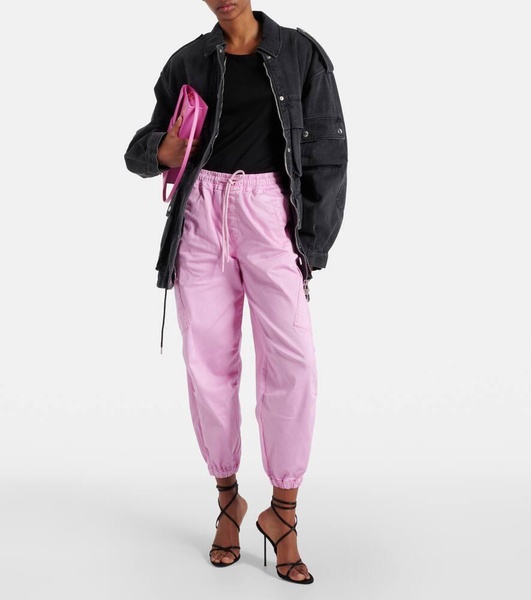 High-rise cotton cargo pants