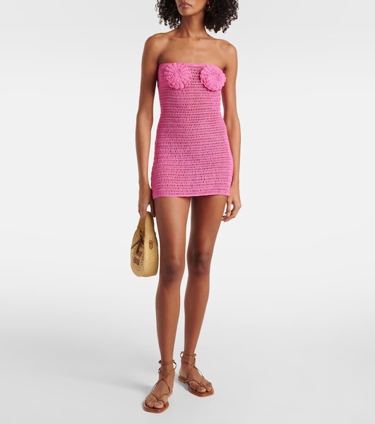 Camellia crochet cotton minidress