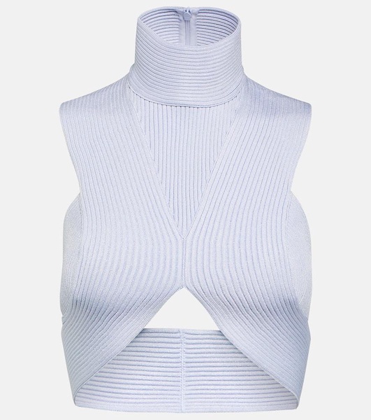 Ribbed-knit crop top