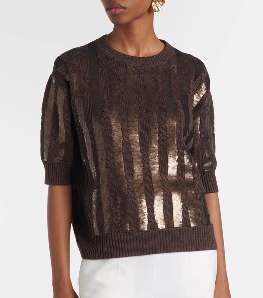 Empoli sequined linen top