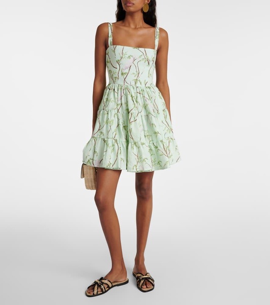 Lima printed linen minidress