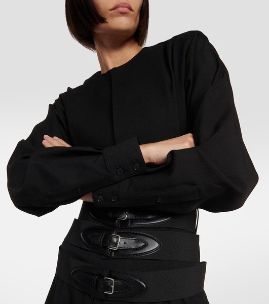 Belted wool minidress