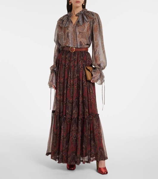 Paisley silk georgette blouse