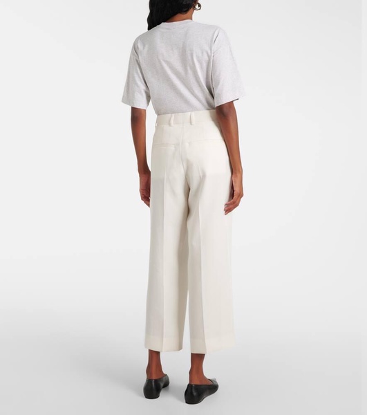 High-rise cropped straight pants