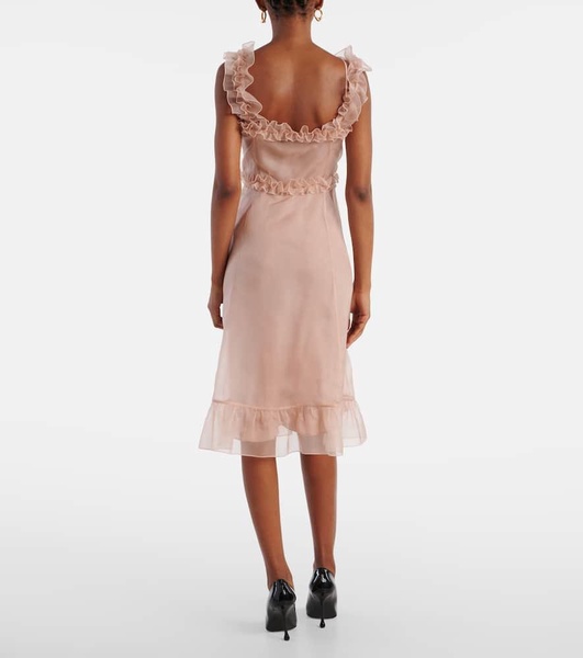 Ruffled silk organza minidress