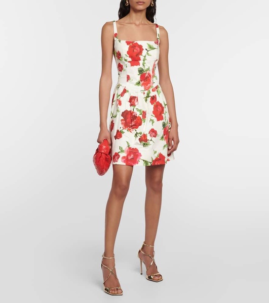 Floral cotton-blend minidress