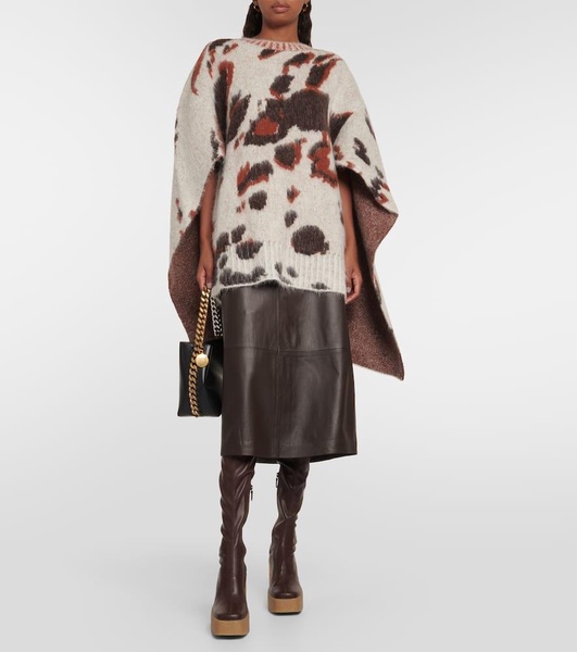 Caped jacquard sweater