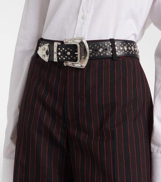Jewelled Arrow leather belt