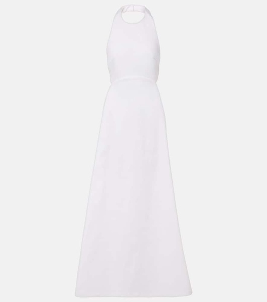 Halterneck cotton-blend maxi dress
