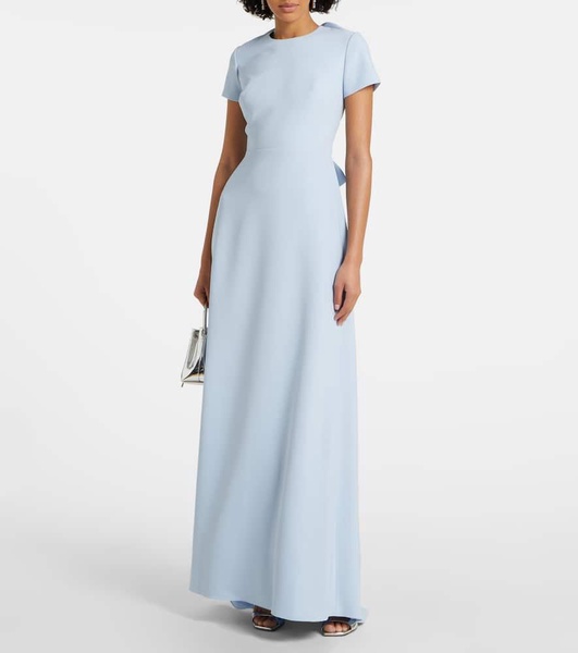 Bow-detail crêpe gown