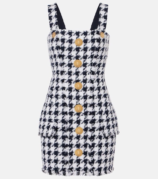 Houndstooth tweed minidress