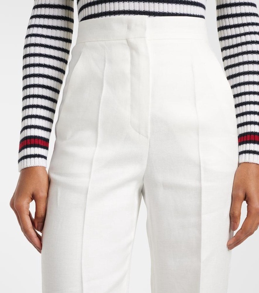 Aversa high-rise linen wide-leg pants