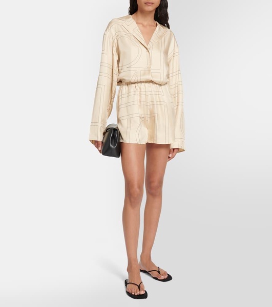 Logo silk shorts