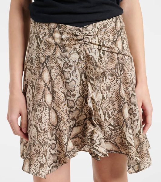 Ozany snake-print silk-blend miniskirt