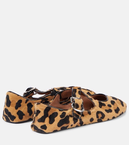 Leopard-print ballet flats