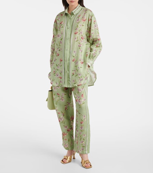 Cecilia Honeysuckle floral linen shirt