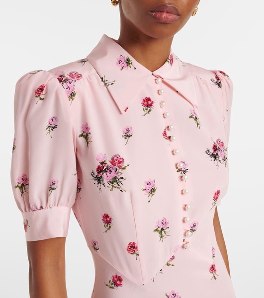 Embellished silk midi dress