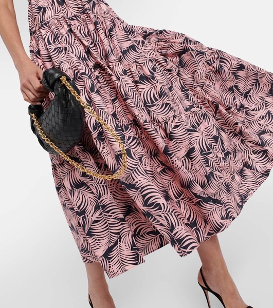 Tiered cotton-blend midi dress