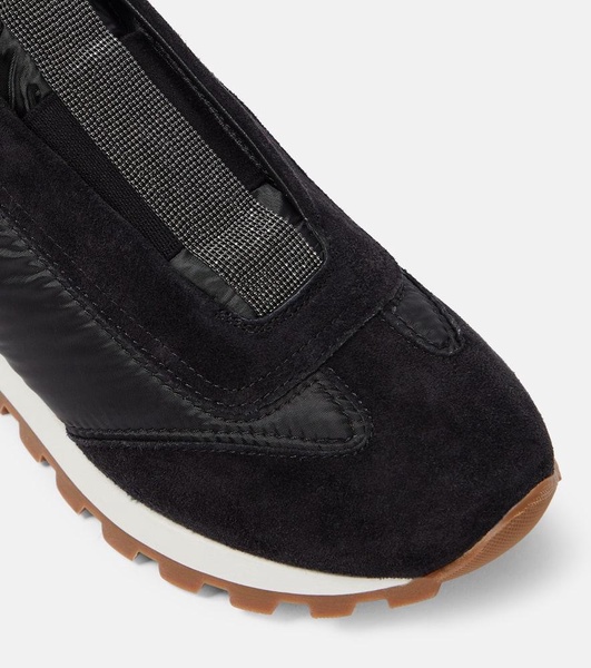 Monili suede-trimmed sneakers