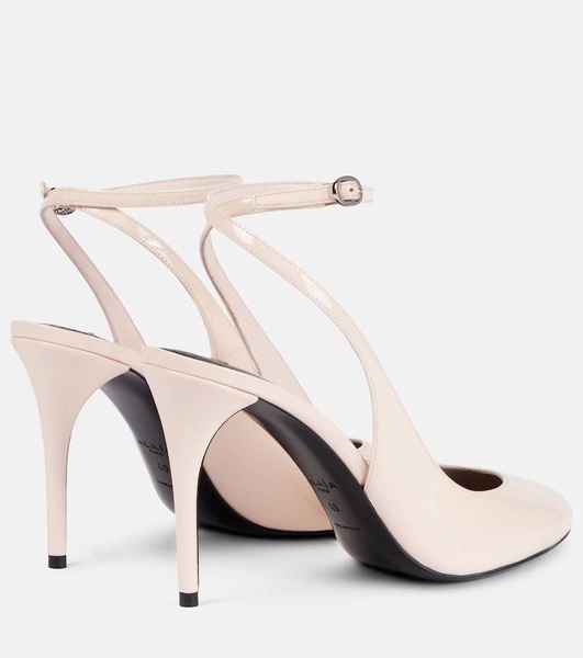 Patent leather slingback pumps