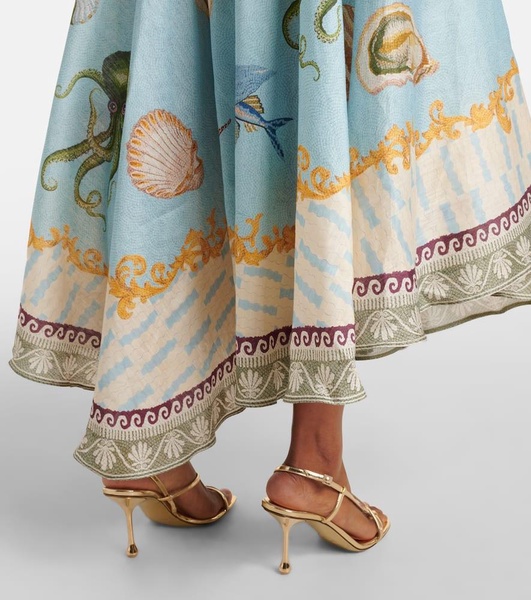 Bath House printed linen-blend shirt dress
