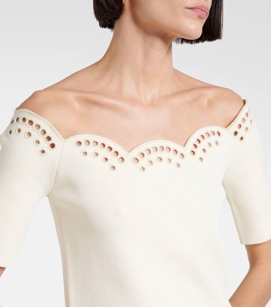 Posy scalloped off-shoulder top
