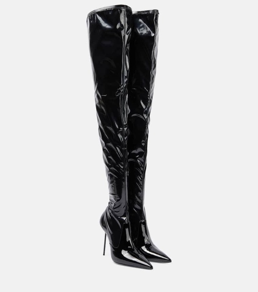 Lidia latex over-the-knee boots