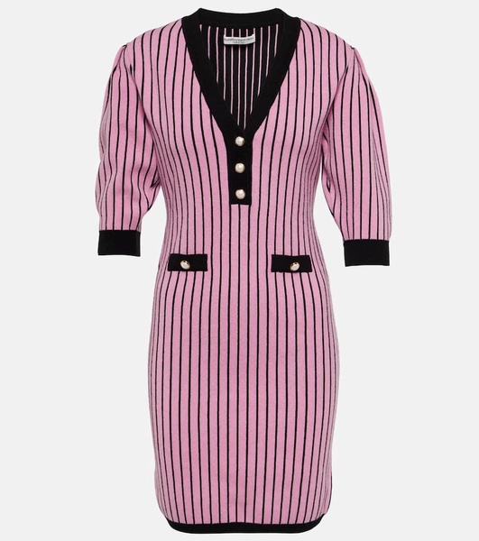 Pinstriped knit minidress