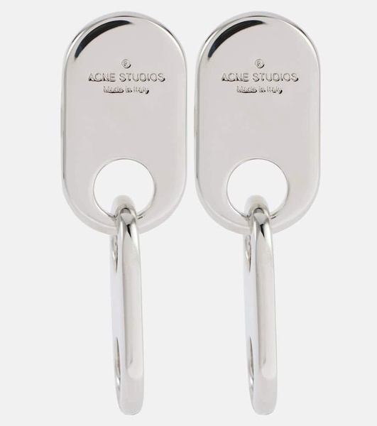 Chain Lock logo drop earrings