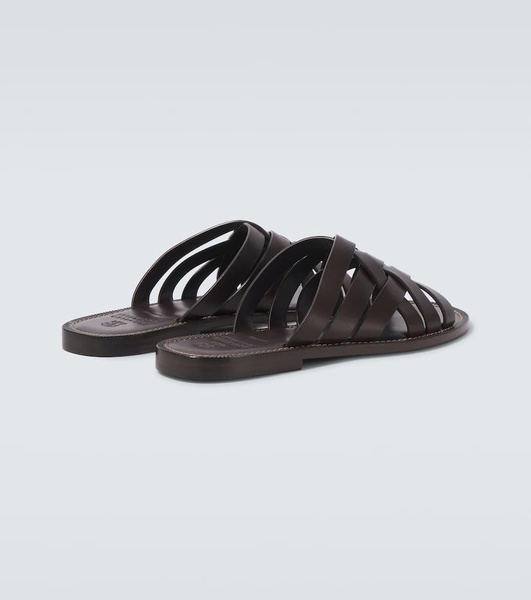 Leather slip-on shoes