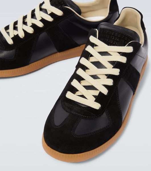 Replica leather and suede sneakers