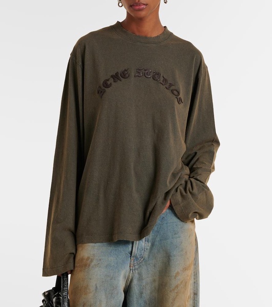 Logo appliqué cotton jersey top