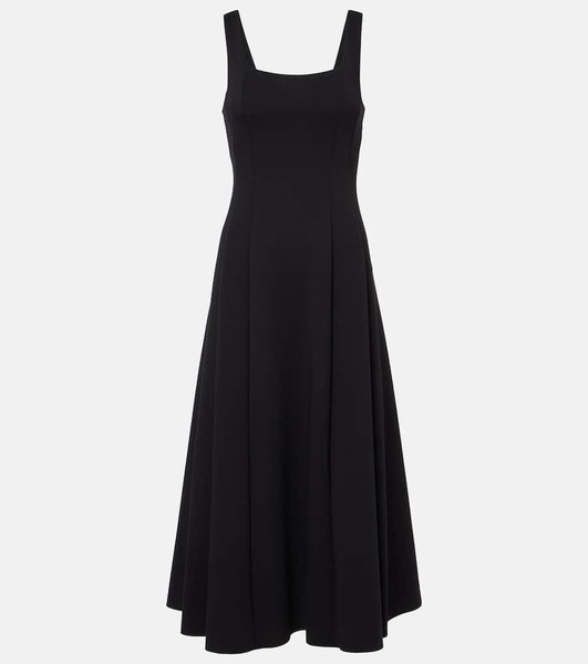 Platani pleated cotton-blend midi dress