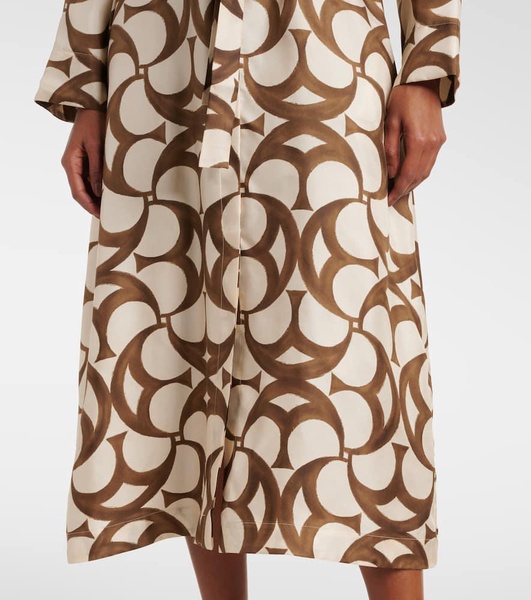 Ileana printed silk twill shirt dress