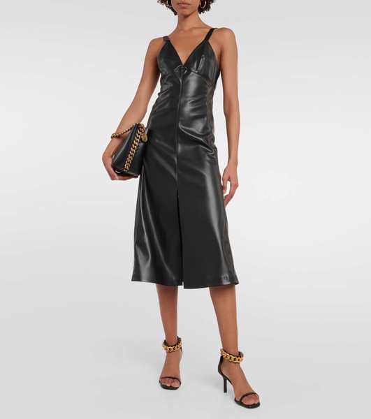 Faux leather slip dress