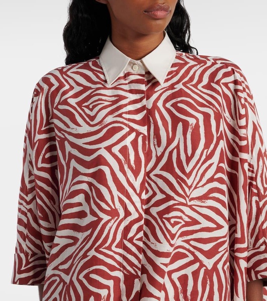 Printed cotton and silk shirt