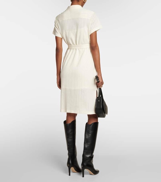 Ribbed-knit cotton midi dress