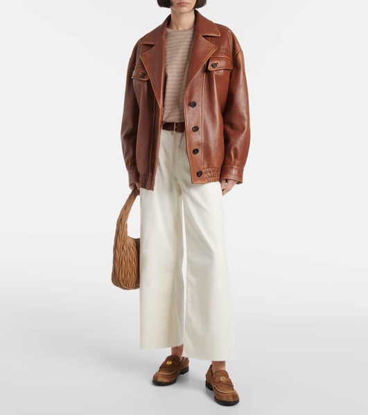 Saige high-rise wide-leg jeans