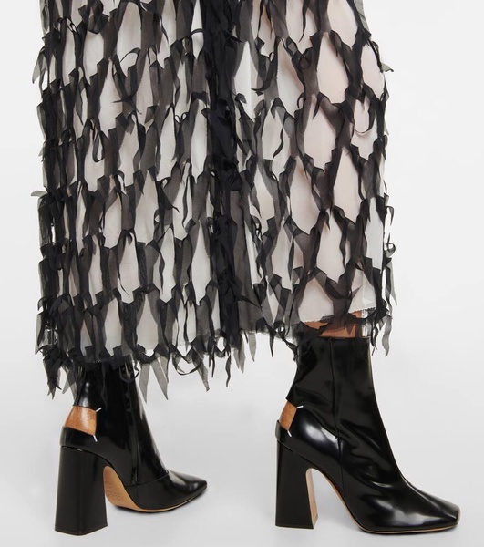 Patent leather ankle boots