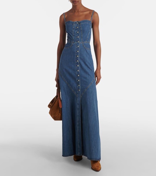 Seville denim maxi dress