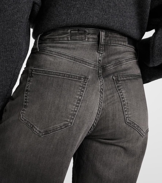 Mid-rise wide-leg jeans
