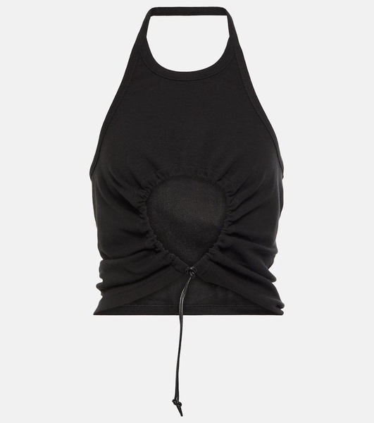 Halter neck ruched cotton top