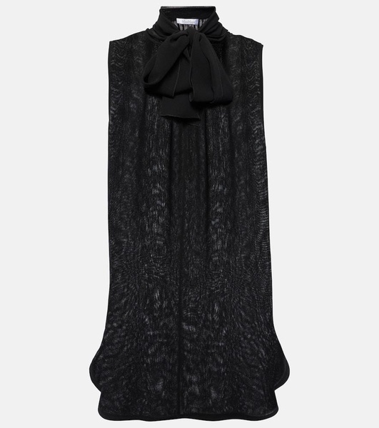 Mela bow-detail silk top