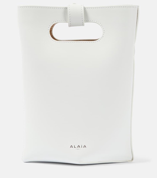 Folded Small leather tote bag