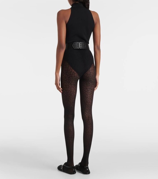 Croc-effect tights